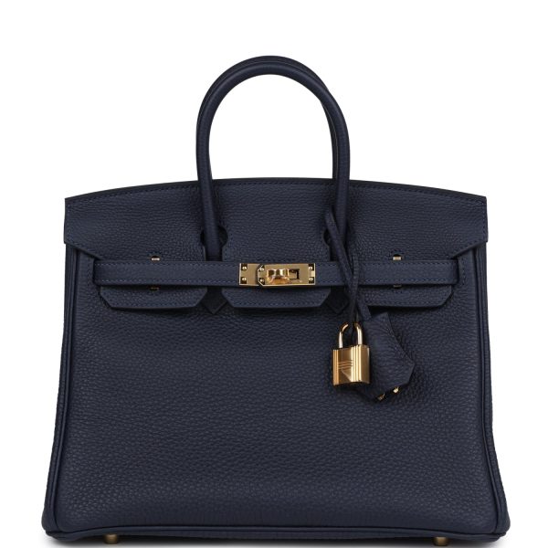 Hermes Birkin 25 Bleu Nuit Togo Gold Hardware Supply