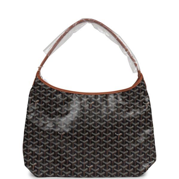 Goyard Goyardine Black & Brown Boheme Hobo Bag Palladium Hardware Discount