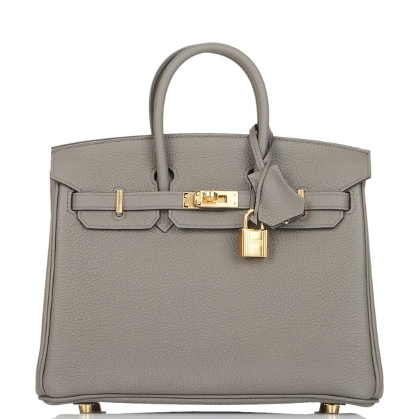 Hermes Birkin 25 Etain Togo Gold Hardware on Sale