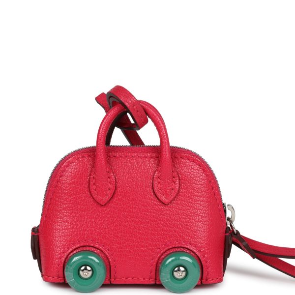 Hermes Bolide On Wheels Bag Charm Rose Extreme Chevre Chamkila Palladium Hardware For Discount