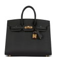 Hermes Birkin Sellier 25 Black Epsom Gold Hardware Online now