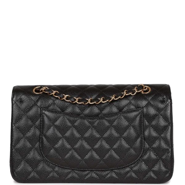 Chanel Medium Classic Double Flap Bag Black Caviar Gold Hardware on Sale