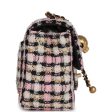 Chanel Pearl Crush Mini Square Flap Bag Pink and Black Tweed Antique Gold Hardware Supply