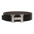 Hermes 32mm Reversible Black Etain Constance H Belt 95cm Palladium Buckle NO RESERVE! For Sale