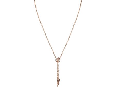 Hermes Kelly Clochette Necklace PM Diamonds 18K Rose Gold Hardware Discount