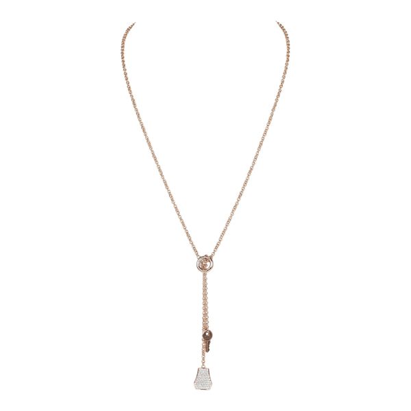 Hermes Kelly Clochette Necklace PM Diamonds 18K Rose Gold Hardware Discount