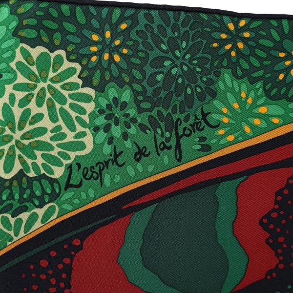 Hermes  L Esprit de la Forêt  Vert Multi Silk Scarf 90cm Online Hot Sale