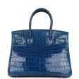 Pre-owned Hermes Birkin 30 Mykonos Shiny Niloticus Crocodile Palladium Hardware For Cheap