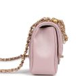 Chanel Mini Square Pearl Flap Bag Light Pink Iridescent Lambskin Brushed Gold Hardware Sale