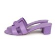 Hermes Oasis Sandals Violet Calfskin 36.5 EU For Sale