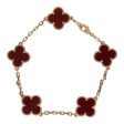 Van Cleef & Arpels Vintage Alhambra Carnelian Bracelet 5 Motifs Yellow Gold Hot on Sale