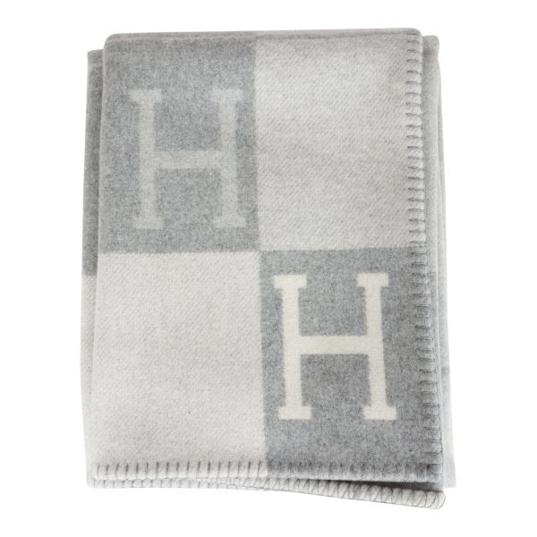 Hermes  Classic Avalon  Ecru and Gris Clair Blanket Online Hot Sale