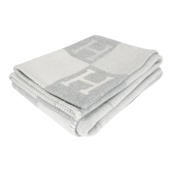 Hermes  Classic Avalon  Ecru and Gris Clair Blanket Online Hot Sale