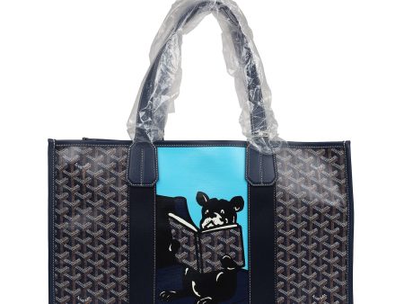 Goyard Villette Tote Bag MM Navy Blue Goyardine Canvas & Chevroches Calfskin For Cheap