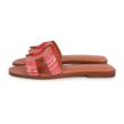 Hermes Oran Sandals Multicolored Terracotta Calfskin 37.5 EU Cheap