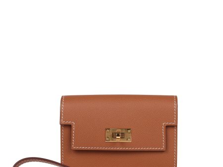 Hermes Kelly Pocket Slim Wallet Gold Epsom Gold Hardware Hot on Sale