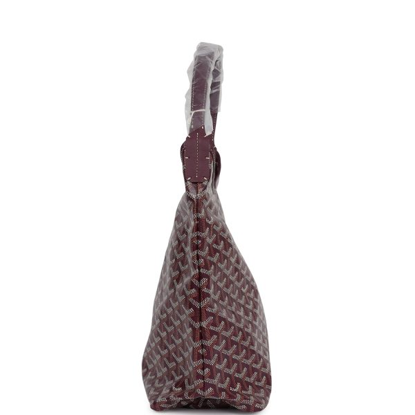 Goyard Goyardine Burgundy Boheme Hobo Bag Palladium Hardware Cheap