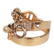 Pre-owned Hermes Alchimie Ring GM 18K Rose Gold and Diamonds on Sale