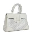 Goyard Saigon Tote White Goyardine Canvas Palladium Hardware For Sale