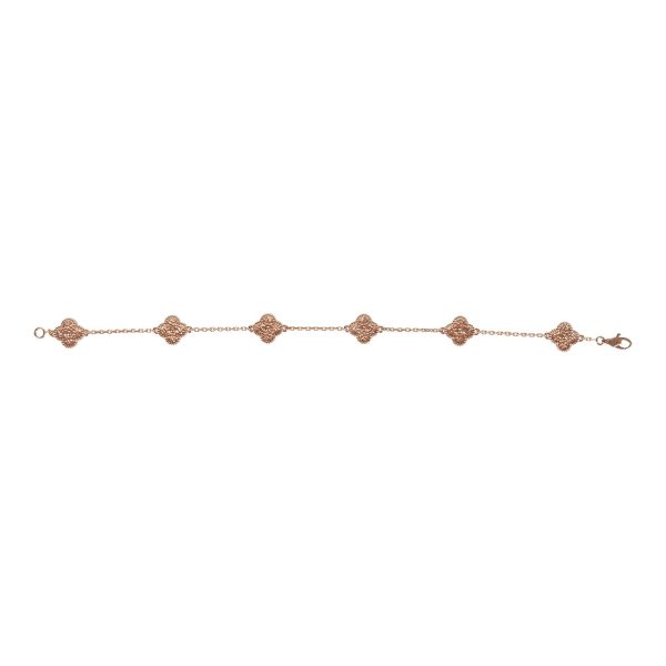 Van Cleef & Arpels Sweet Alhambra Bracelet 6 Motif 18K Rose Gold Hot on Sale