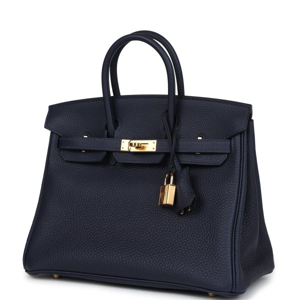 Hermes Birkin 25 Bleu Nuit Togo Gold Hardware Supply