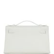 Hermes Kelly Pochette White Swift Palladium Hardware Hot on Sale