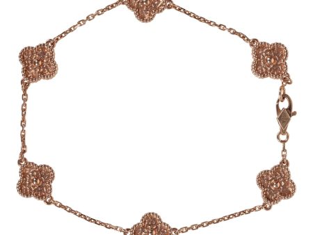 Van Cleef & Arpels Sweet Alhambra Bracelet 6 Motif 18K Rose Gold Hot on Sale