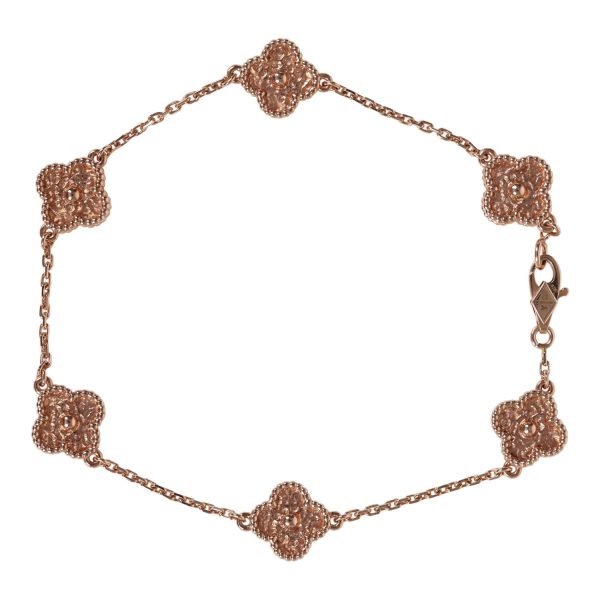 Van Cleef & Arpels Sweet Alhambra Bracelet 6 Motif 18K Rose Gold Hot on Sale