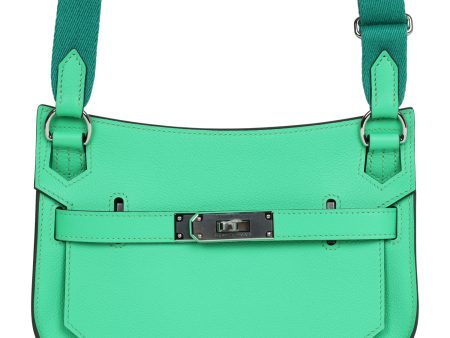 Hermes Mini Jypsiere Vert Comic Evercolor Palladium Hardware Fashion