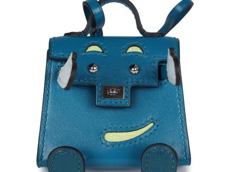 Hermes Mini Kelly Idole Bag Charm Bleu Izmir Tadelakt Palladium Hardware Online