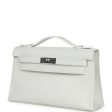 Hermes Kelly Pochette White Swift Palladium Hardware Hot on Sale