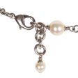 Chanel Silver Metal, White Strass, and White Pearl Logo Sautoir Necklace Fashion