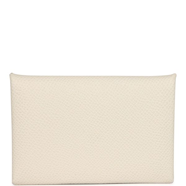 Hermes Calvi Card Holder Gris Pale Epsom Palladium Hardware Online