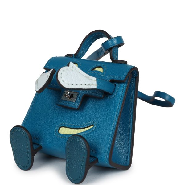 Hermes Mini Kelly Idole Bag Charm Bleu Izmir Tadelakt Palladium Hardware Online