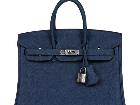 Hermes Birkin 25 Deep Bleu Verso Togo Palladium Hardware Sale