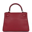 Pre-owned Hermes Kelly Retourne 28 Rouge Grenat Evercolor Palladium Hardware on Sale