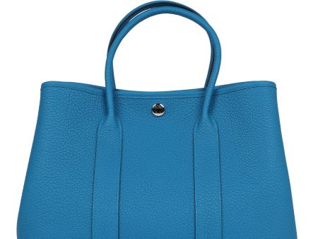 Hermes Garden Party 30 Bleu Zanzibar Negonda Palladium Hardware Cheap