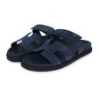 Hermes Chypre Techno Sandals Blue Celeste Suede 40.5 EU Palladium Hardware Online