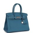 Hermes Birkin 30 Blue Jean Togo Palladium Hardware Discount