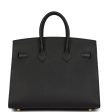 Hermes Birkin Sellier 25 Black Epsom Gold Hardware Online now