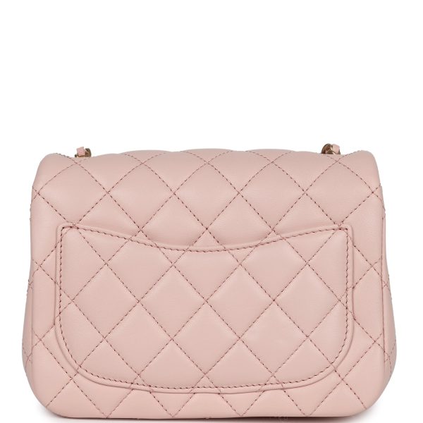 Chanel Mini Pearl Crush Square Flap Bag Light Pink Lambskin Aged Gold Hardware Cheap