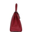 Pre-owned Hermes Kelly Retourne 28 Rouge Grenat Evercolor Palladium Hardware on Sale