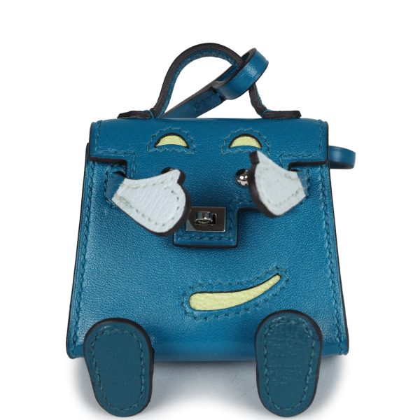 Hermes Mini Kelly Idole Bag Charm Bleu Izmir Tadelakt Palladium Hardware Online