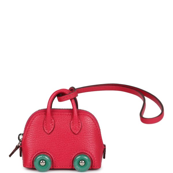 Hermes Bolide On Wheels Bag Charm Rose Extreme Chevre Chamkila Palladium Hardware For Discount