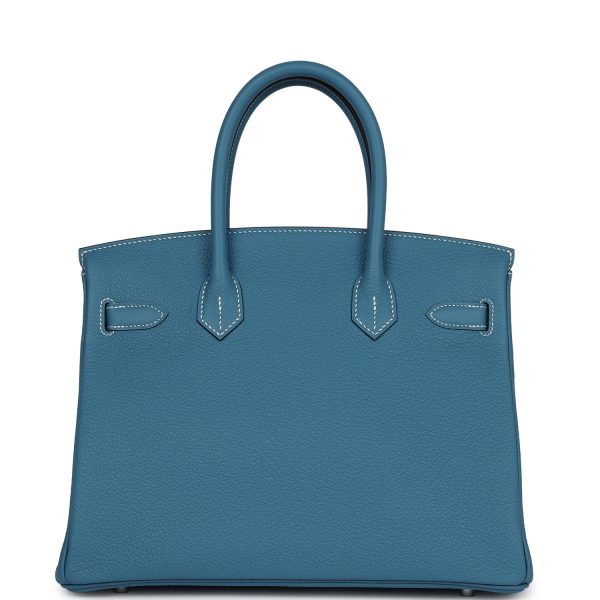 Hermes Birkin 30 Blue Jean Togo Palladium Hardware Discount