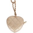 Chanel CC In Love Heart Necklace Bag Gold Lambskin Light Gold Hardware For Cheap