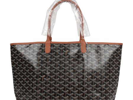 Goyard Goyardine Black and Brown St. Louis PM Tote Bag Palladium Hardware Online now