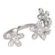 Pre-owned Van Cleef & Arpels Socrate  Between The Finger  Flower Ring 18k White Gold and Diamonds Online Sale