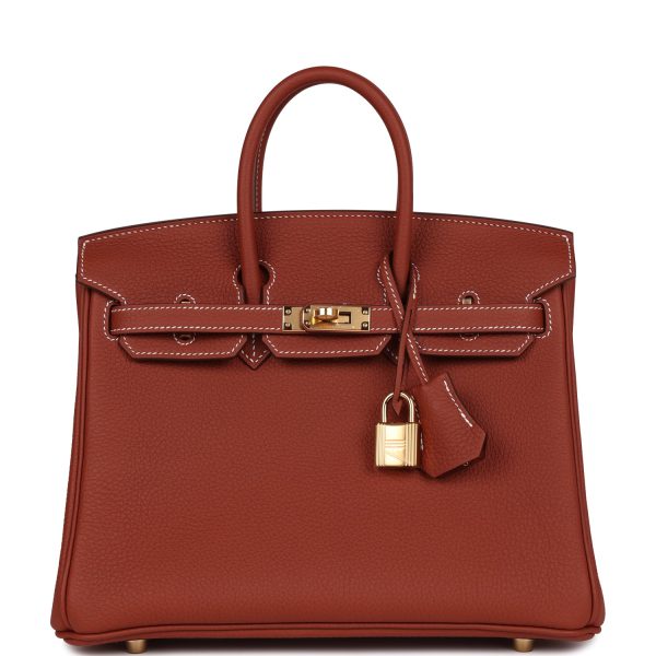 Hermes Birkin 25 Sienne Togo Gold Hardware Sale