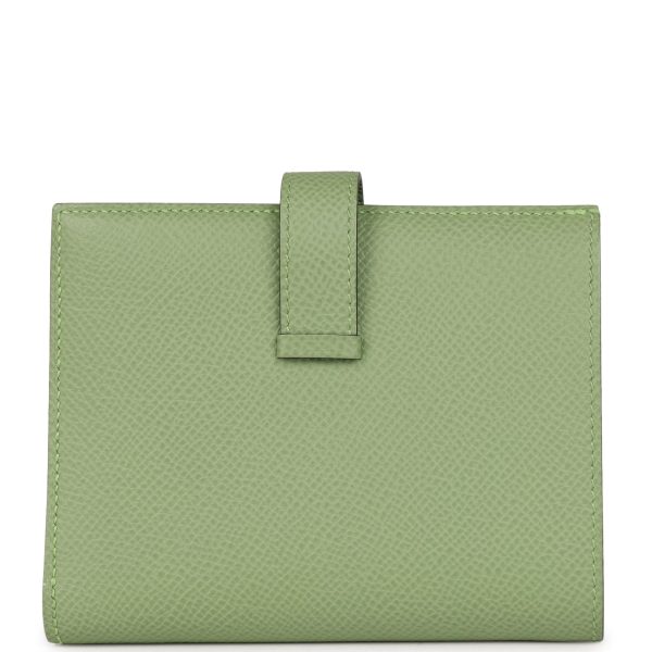 Hermes Bearn Compact Wallet Vert Criquet Epsom Palladium Hardware Online